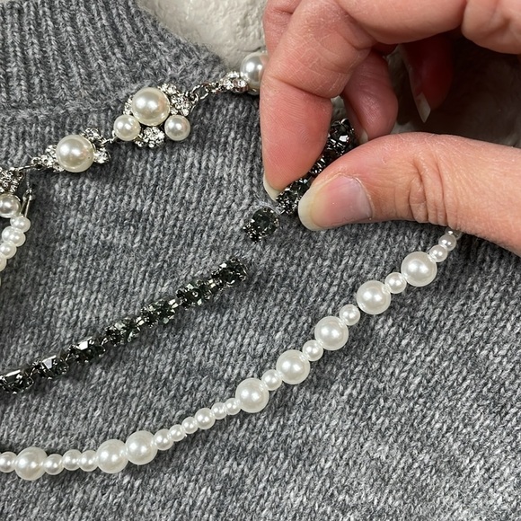 NWT Cinq a Sept Necklace Detail Lilliana Pullover Sweater Wool Blend XXS - Picture 15 of 15